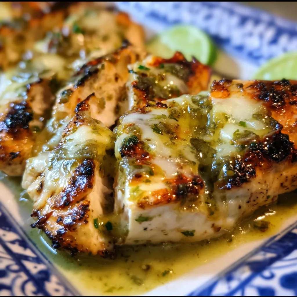 Grilled Salsa Verde Pepper Jack Chicken with Spicy Cilantro Lime Marinade - tertiary view